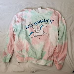 Disney Hercules Pegasus Tie Dye Sweatshirt Sz. L Women's